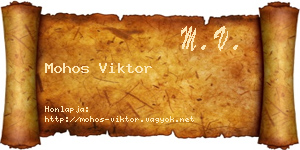 Mohos Viktor névjegykártya